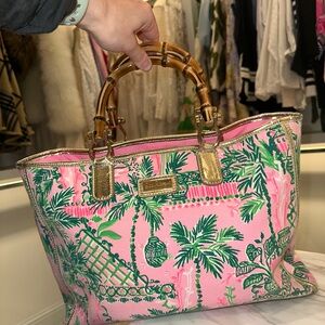 Lilly Pulitzer Tropical Pink and Green Tote